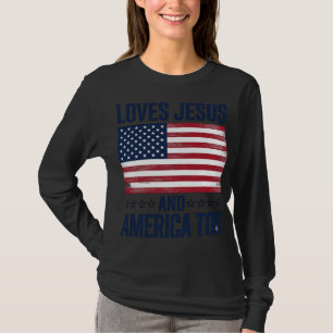 Liebt Jesus und Amerika zu patriotisch christliche T-Shirt