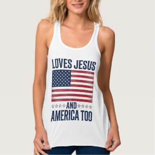 Liebt Jesus und Amerika zu patriotisch christliche Tank Top