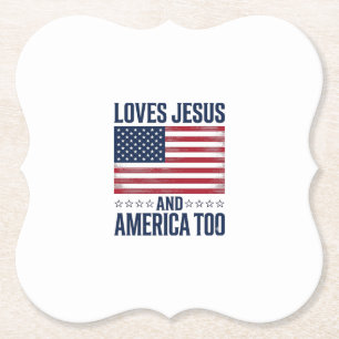 Liebt Jesus und Amerika zu sehr Patriotisches Chri Untersetzer