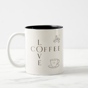 Liebt Kaffee Minimalistische Tasse Hübsche Kaffe
