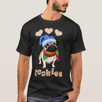 Liebt Kekse /Mops liebt Kekse/ Lustiger Mops/Hund T-Shirt
