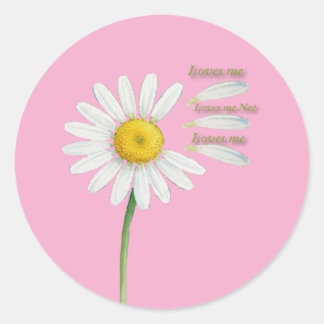 Liebt Mich, Liebt Mich Nicht Daisy – Romantische W Runder Aufkleber