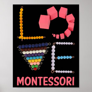 Liebt Montessori-Bildungs-Mathe-Lehrer Poster