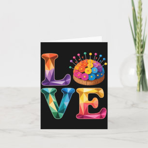 Liebt Nähen Quilten N Kissen Regenbogen Handwerker Karte
