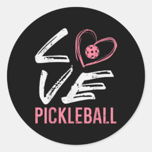 Liebt Pickleball Herz Pickle Ball Frauen Mädchen K Runder Aufkleber