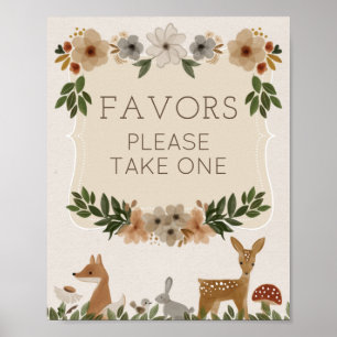 Liebt Signieren Moderne Woodland Babydusche Poster