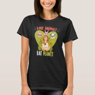 Liebt Tiere Isst Pflanzen Gesundes Gemüse Veganer T-Shirt