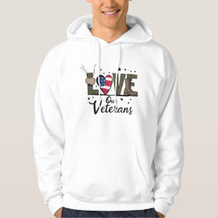 Liebt unseren Veteranentag Stolz Militärveterantag Hoodie