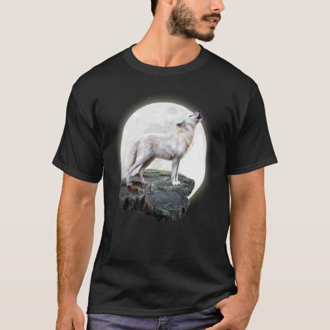 Liebt Wölfe Wolf Gesicht 1 T-Shirt (Vorderseite)