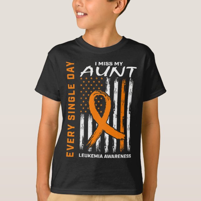 Liebte im Gedächtnis Tante Leukämie Bewusstseinsze T-Shirt (Vorderseite)