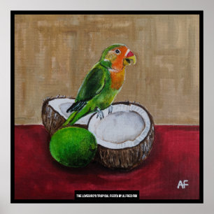 Liebvogels Tropische Fiesta-Malerei von Alfred Fox Poster