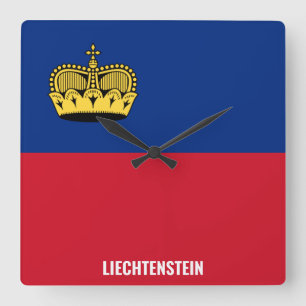 Liechtenstein Flag Dazzling Patriotic Quadratische Wanduhr