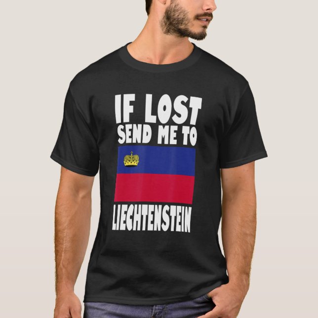 Liechtenstein Flag Design  If lost send me to Liec T-Shirt (Vorderseite)