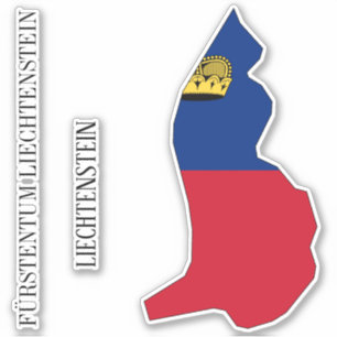 Liechtenstein Flag Map Kontur Aufkleber