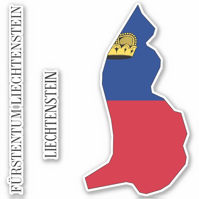 Liechtenstein Flag Map Kontur Aufkleber (Vorderseite)