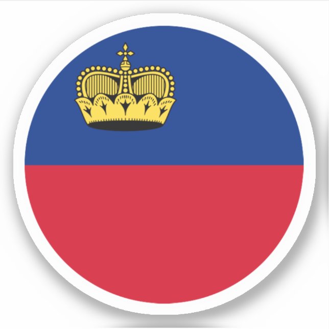 Liechtenstein Flag Round Sticker (Vorderseite)