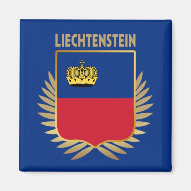Liechtenstein Flag Shield Magnet (Vorne)