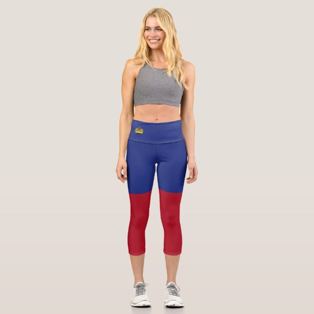 Liechtenstein-Flagge Capri Leggings (Vorderseite)