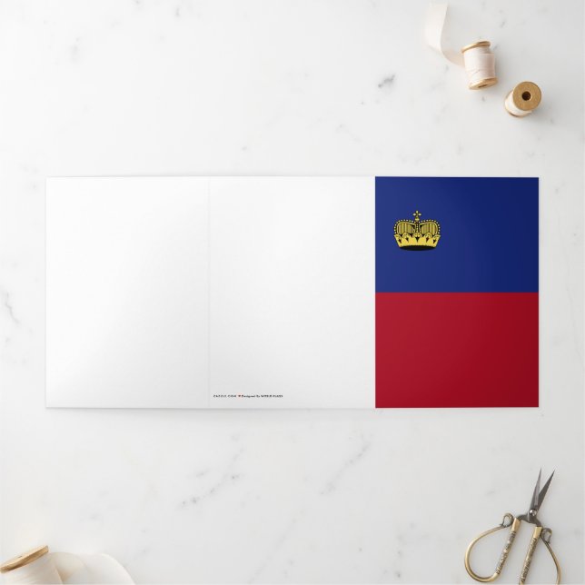 Liechtenstein-Flagge Dreifach Gefaltete Karte (Außenbereich)