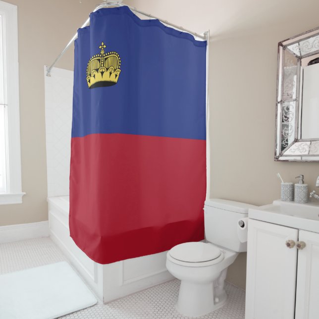 Liechtenstein-Flagge Duschvorhang (Beispiel)