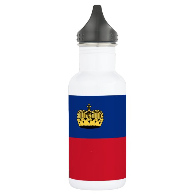 Liechtenstein-Flagge Edelstahlflasche (Links)
