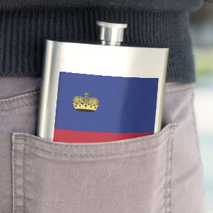 Liechtenstein-Flagge Flachmann