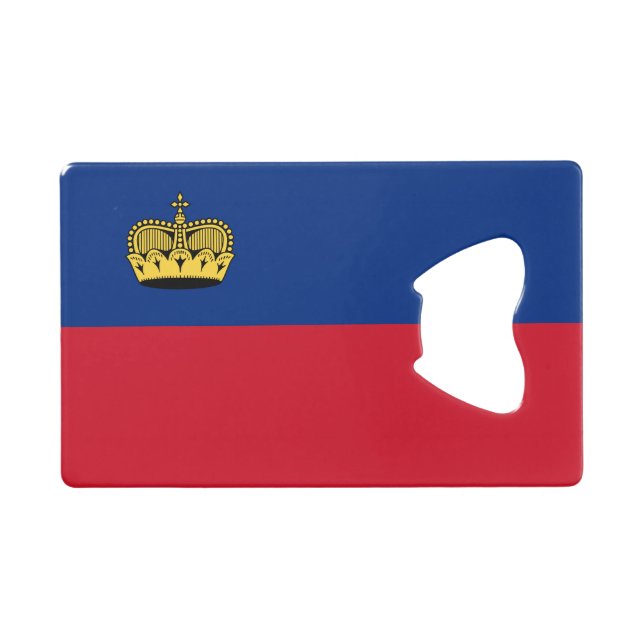 Liechtenstein-Flagge Geldbeutel Flaschenöffner (Vorderseite (Horizontal))