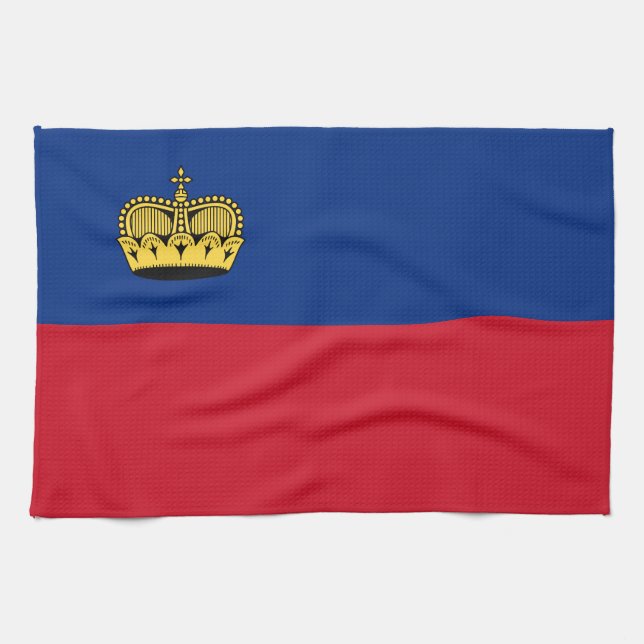 Liechtenstein-Flagge Geschirrtuch (Horizontal)