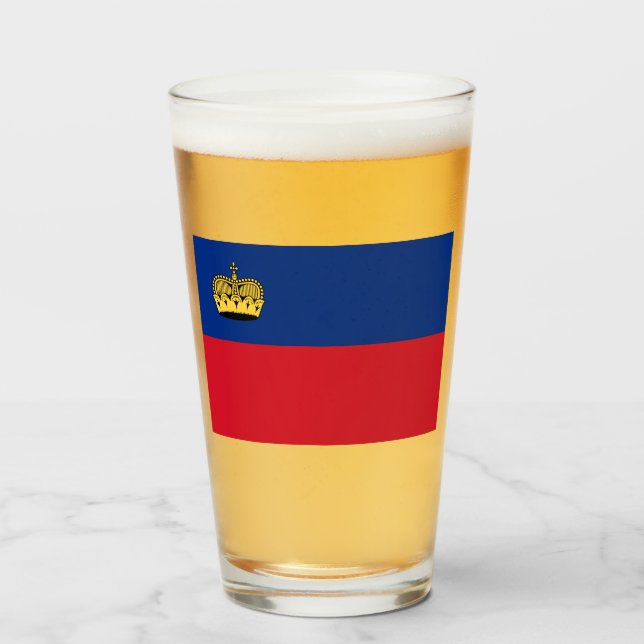 Liechtenstein-Flagge Glas (Vorne (Gefüllt))