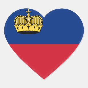 Liechtenstein-Flagge Herz-Aufkleber