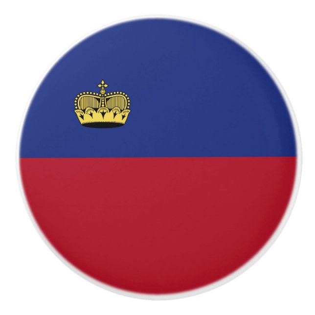 Liechtenstein-Flagge Keramikknauf (Vorderseite)