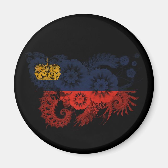 Liechtenstein-Flagge Magnet (Vorne)