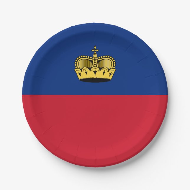 Liechtenstein-Flagge Pappteller (Vorderseite)