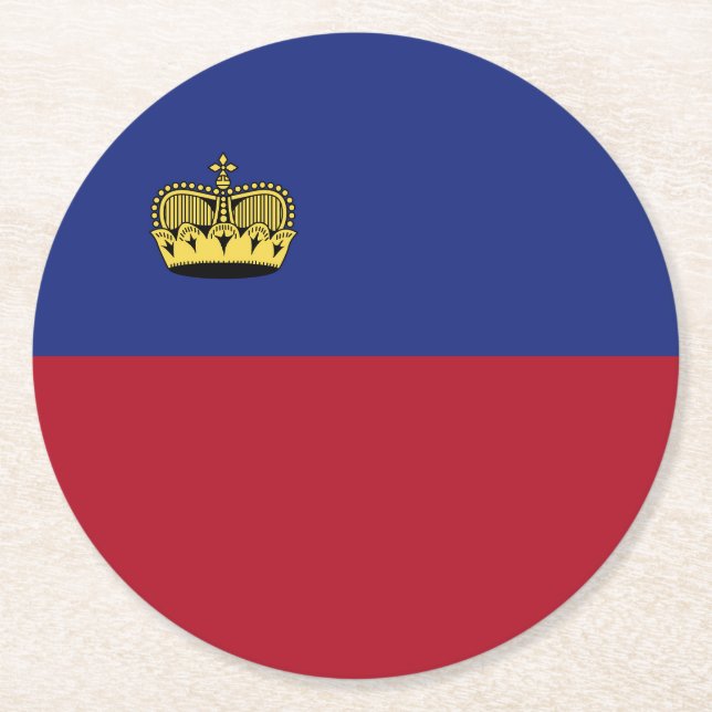 Liechtenstein-Flagge Runder Pappuntersetzer (Vorderseite)