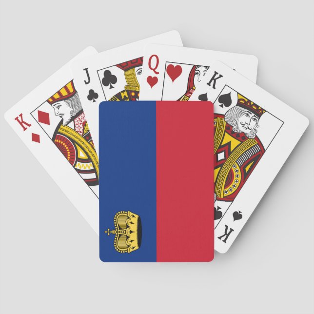 Liechtenstein-Flagge Spielkarten (Rückseite)