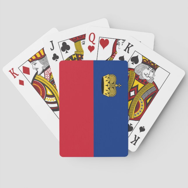 Liechtenstein-Flagge Spielkarten (Rückseite)