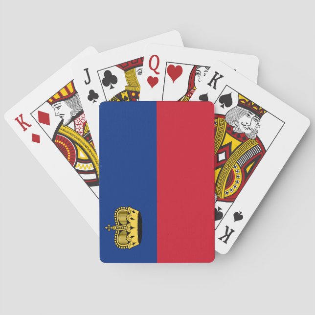 Liechtenstein-Flagge Spielkarten (Rückseite)