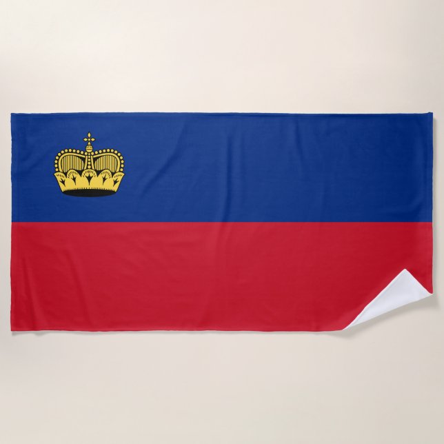 Liechtenstein-Flagge Strandtuch (Vorderseite)