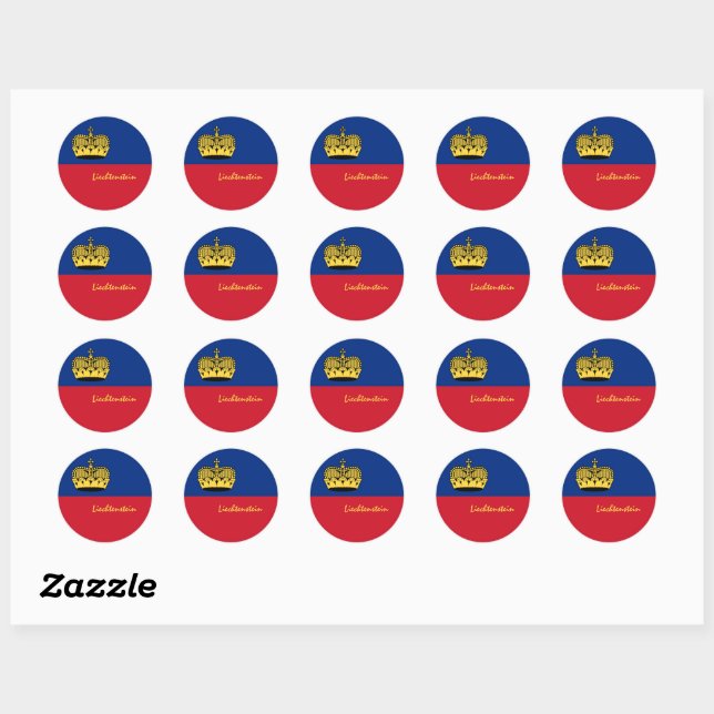 Liechtenstein Flaggenpatrioten, Ferien / Sport Runder Aufkleber (Blatt)