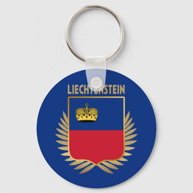 Liechtenstein-Flaggenschild Schlüsselanhänger (Vorderseite)