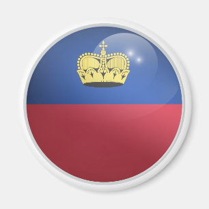 Liechtenstein-Glossy-Circle-Flag Magnet