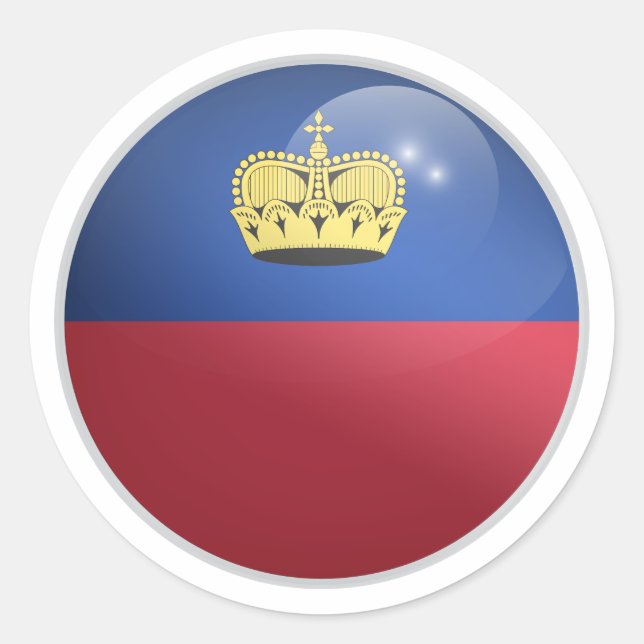 Liechtenstein-Glossy-Circle-Flag Runder Aufkleber (Vorderseite)