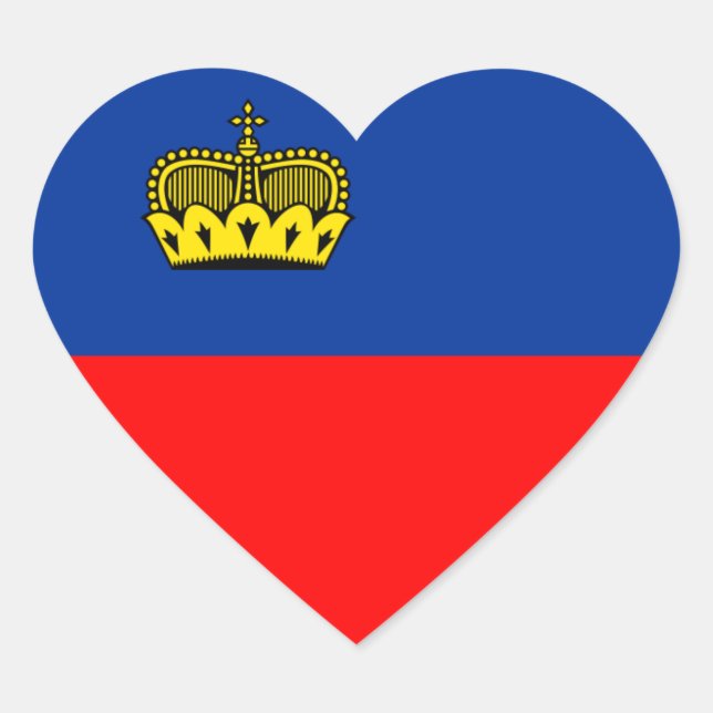 liechtenstein Herz-Aufkleber (Vorderseite)