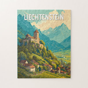 Liechtenstein Illustration Reise Kunst Vintage