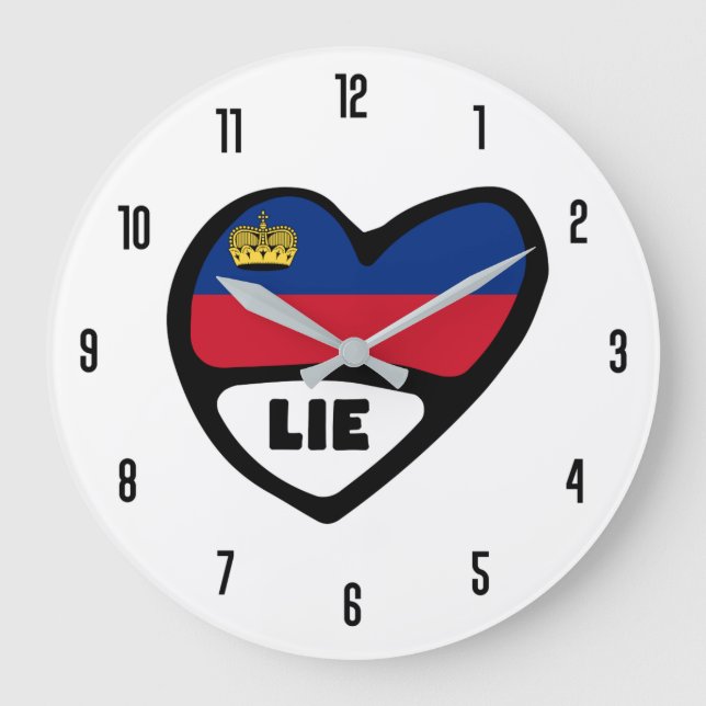 Liechtenstein Ländercode LIE Flaggenmitte Große Wanduhr (Vorderseite)