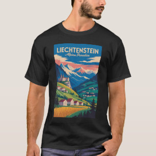 Liechtenstein Landschaft Illustration Reise Kunst T-Shirt