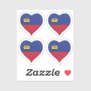 Liechtenstein love flag orgueil autocollant coeur