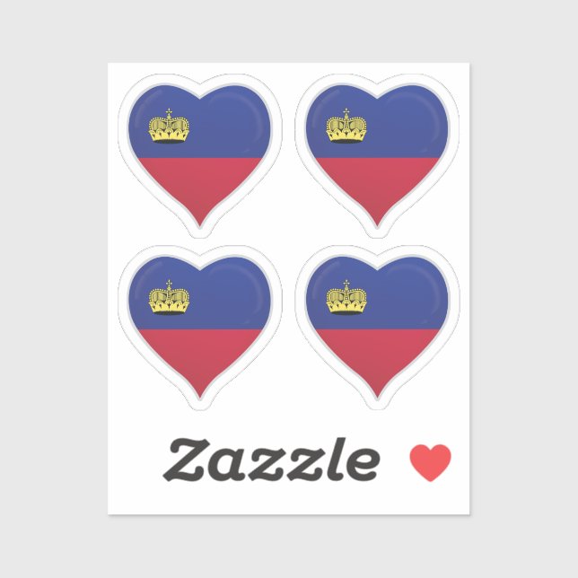 Liechtenstein love flag orgueil autocollant coeur (Feuille)