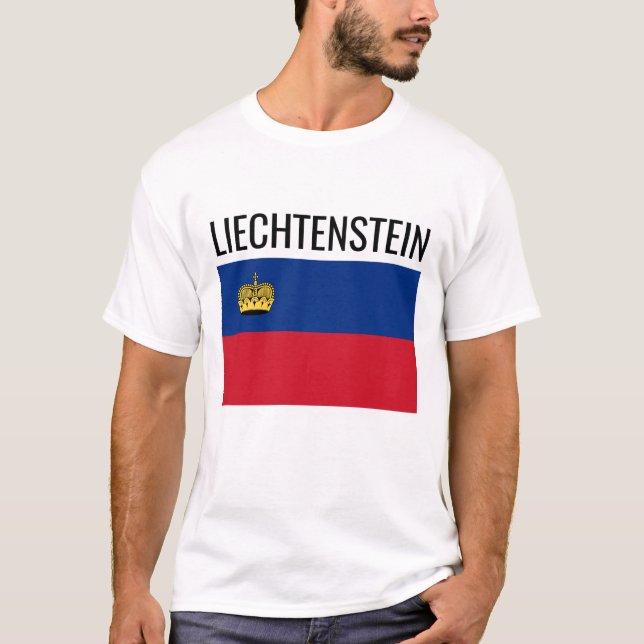 Liechtenstein // Nationale Weltflagge T-Shirt (Vorderseite)