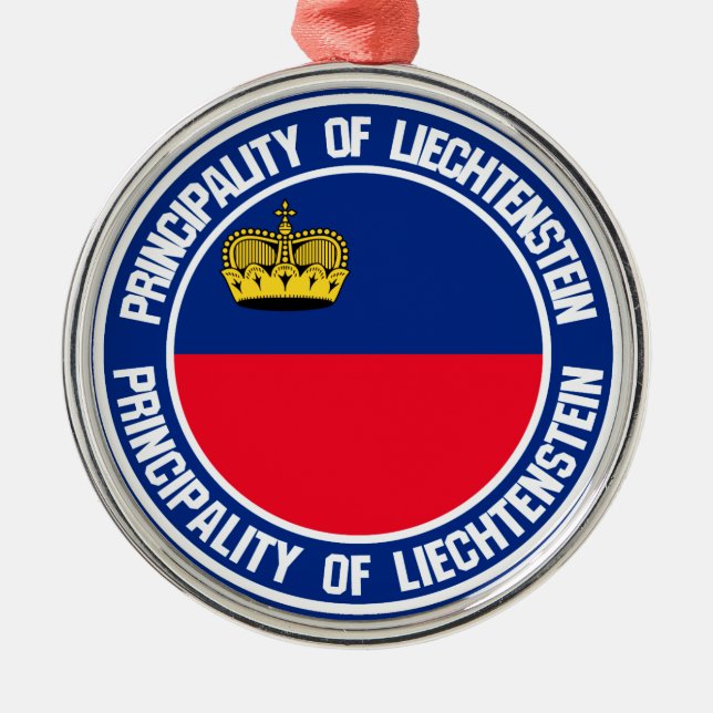 Liechtenstein-RundEmblem Ornament Aus Metall (Vorne)